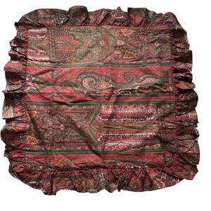 Ralph Lauren Cardiff Paisley 32" Square Pillow Sham Cover Ruffled For 24" Pillow